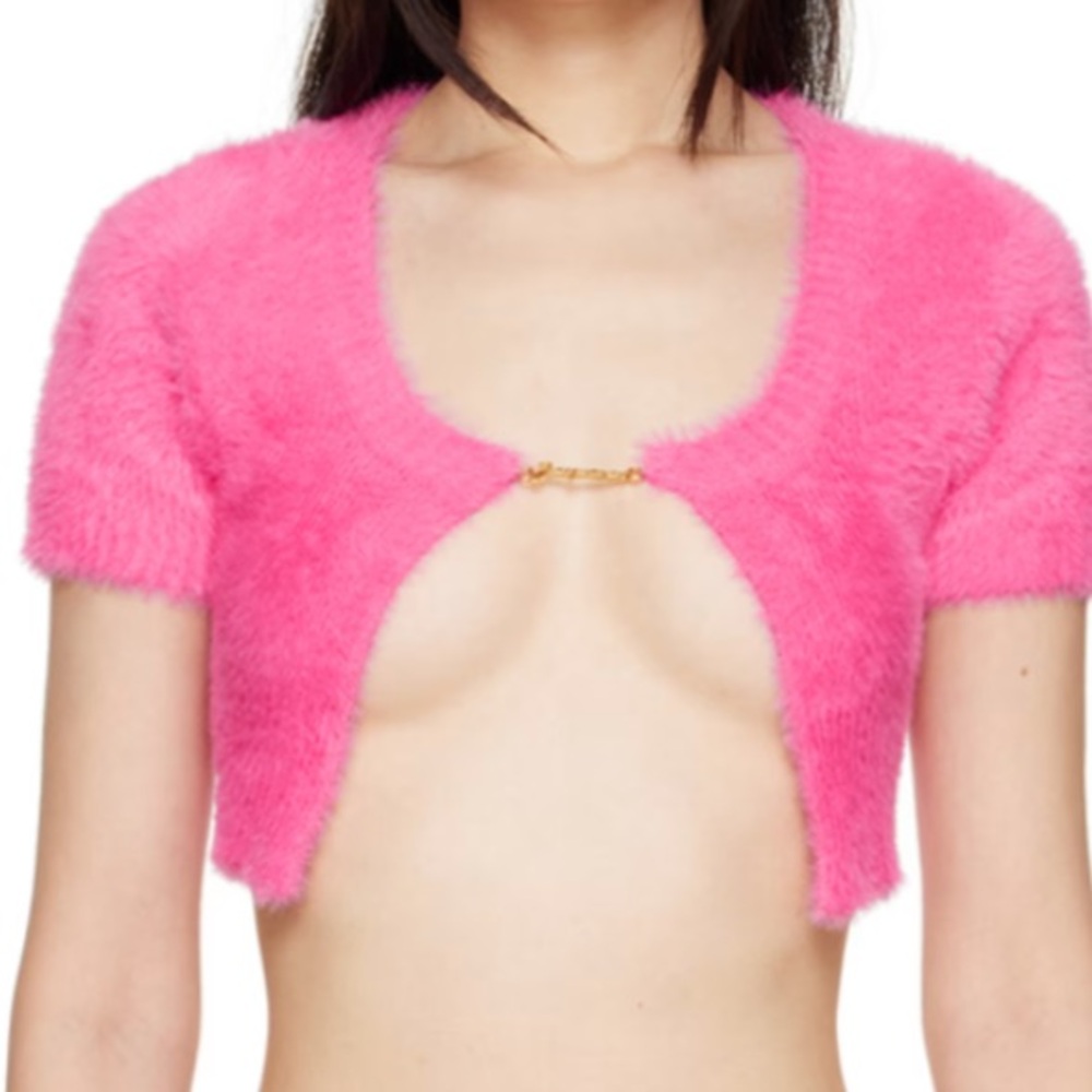 Brand New JACQUEMUS Pink 'La Maille Neve' Cardigan